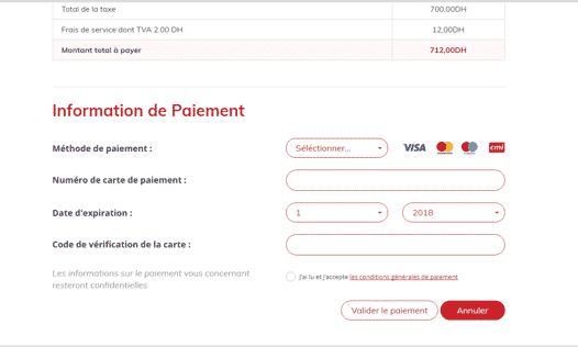 Étape de paiement en ligne de la vignette avec carte bancaire, incluant la validation 3D Secure par SMS ou application bancaire.