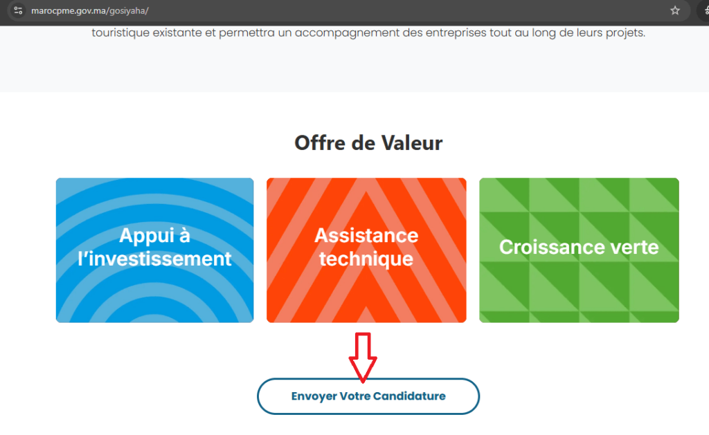 Accéder à la plateforme Go Siyaha et ouvrir l’espace professionnel pour déposer sa candidature.