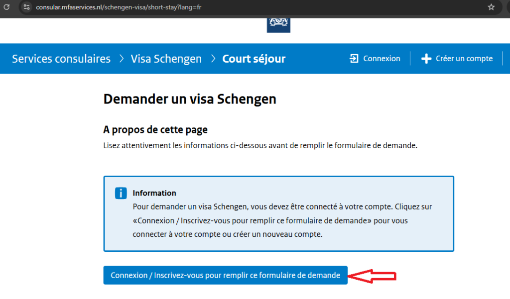 Page de connexion au compte avec options pour se connecter ou créer un nouveau compte