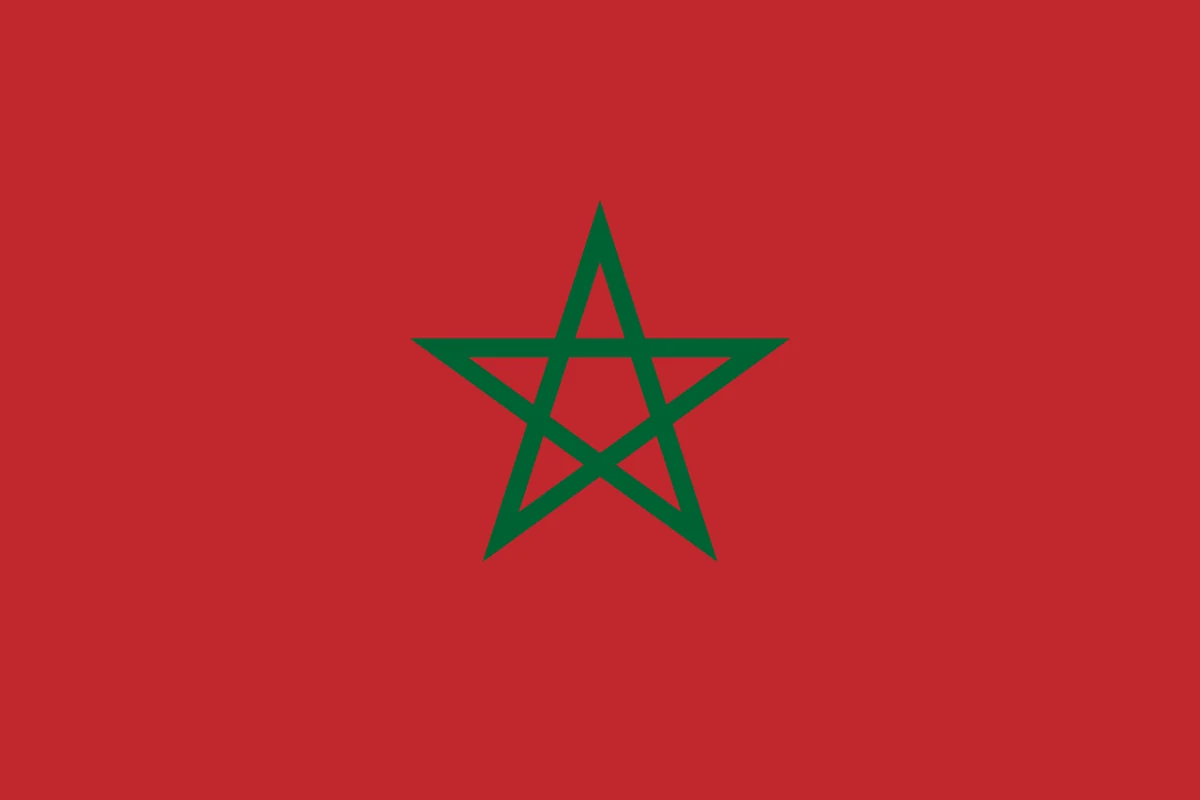 Drapeau rouge du Maroc avec étoile verte à cinq branches